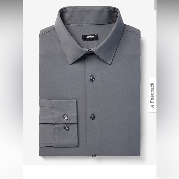 Express Other - EXPRESS | Slim Solid Stretch Modern Tech 1Mx Dress Shirt in Light Gray